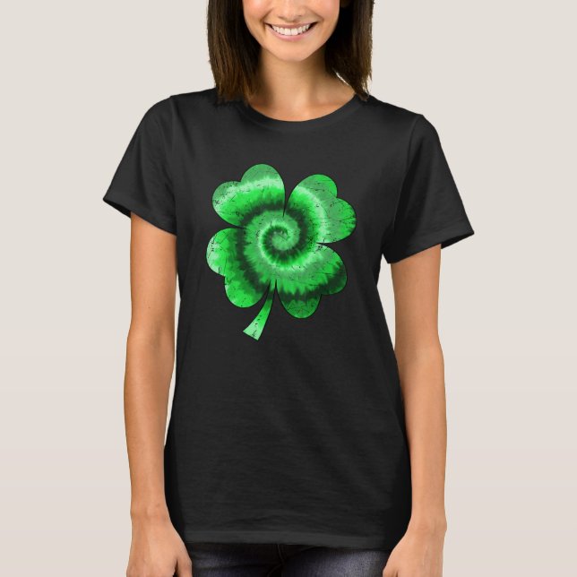 Camiseta Irish Shamrock Tie Dye Happy St Patrick's Day Luck (Frente)