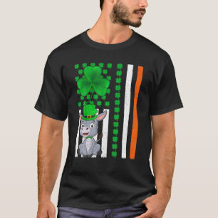 Camiseta Irish Shamrock Vintage American Flag Mule Rua Patr