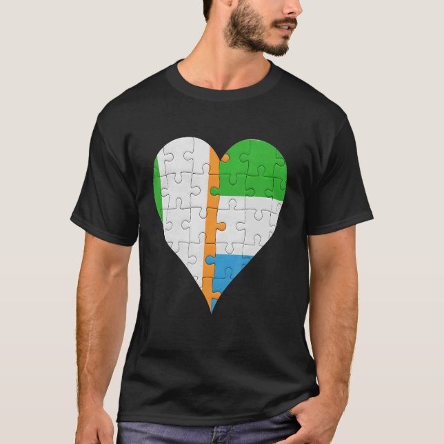 Camiseta Irish Sierra Leonean Flag Heart (Frente)