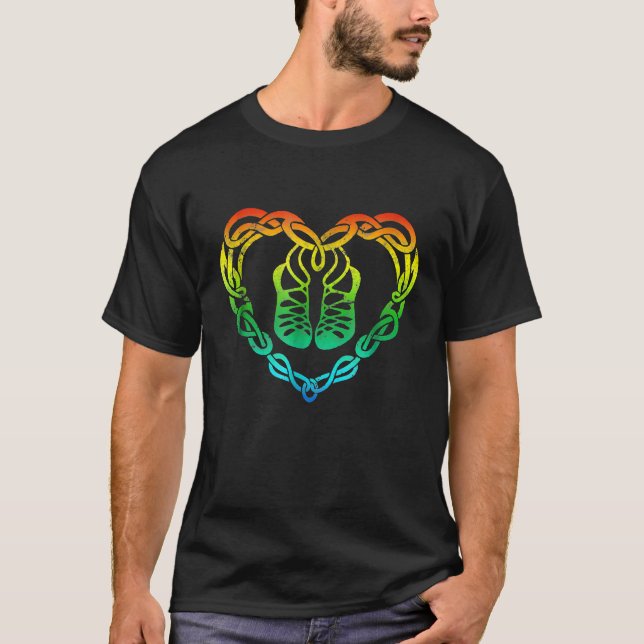 Camiseta Irish Step Dancing Celtic Knot Heart 3 (Frente)