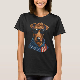 Camiseta Irish Terrier American Flag USA Tee 4th July Gifts