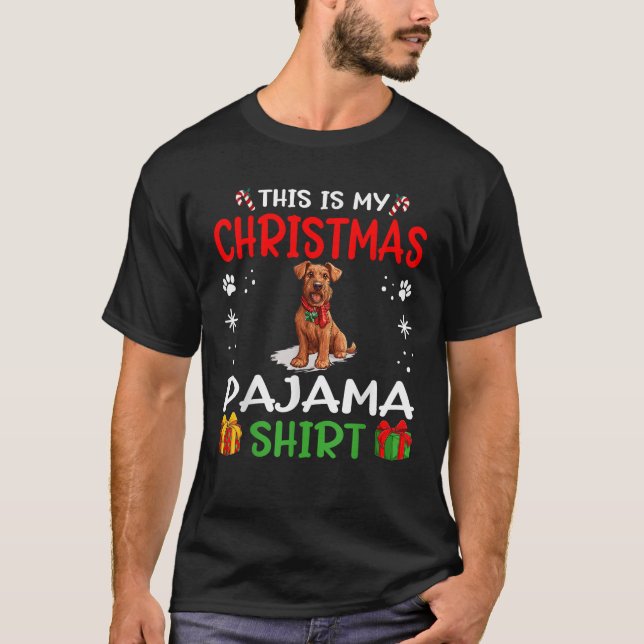 Camiseta Irish Terrier Dog Nightgown Pajama This is my Chri (Frente)