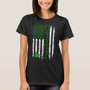 Camiseta Irish U Flag Stethoscope Scrub Dia de São Patrício