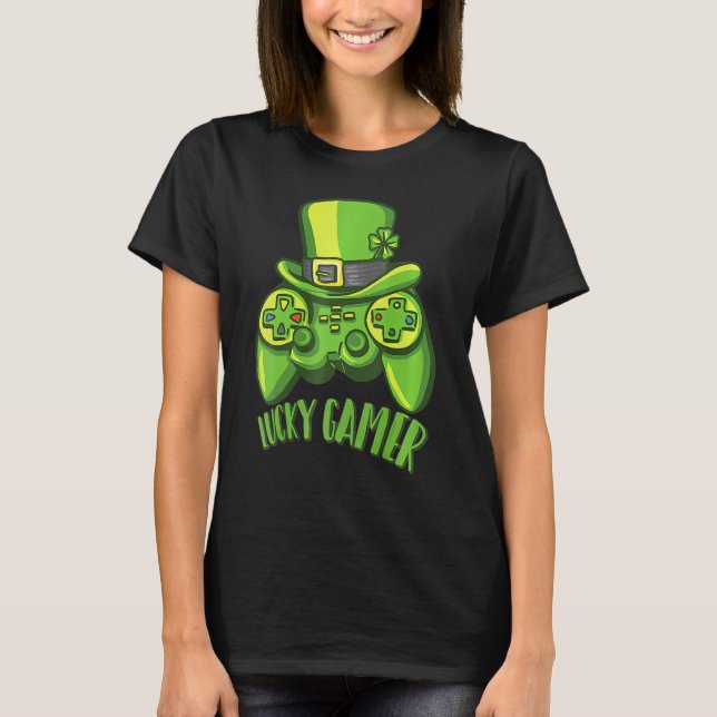 Camiseta Irish Video Game Controller Gamer Shamrock St Patr (Frente)