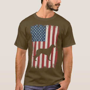 Camiseta Irish Wolfhound American Flag USA Dog Puppy