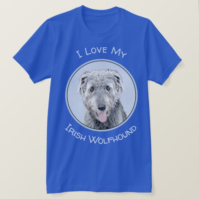 Camiseta Irish Wolfhound Painting - Cute Original Dog Art (Frente do Design)