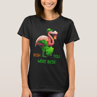 Camiseta Irish You Were Beer Flamingo Shamrock For St Patri
