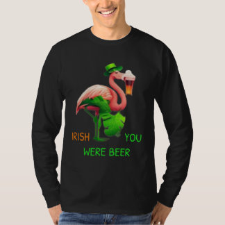 Camiseta Irish You Were Beer Flamingo Shamrock For St Patri