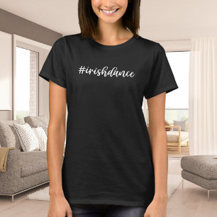 Camiseta #irishdance - Branco Cursivo - Irlandês Dança