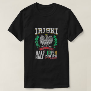 Camiseta Iriski Half Irish Half Polonês Shamrocks