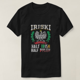 Camiseta Iriski Half Irish Half Polonês Shamrocks