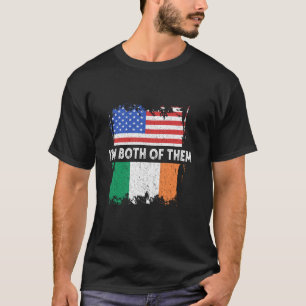Camiseta Irlanda América EUA Eu sou ambas as Raízes Irlande