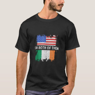 Camiseta Irlanda América EUA Eu sou ambas as Raízes Irlande