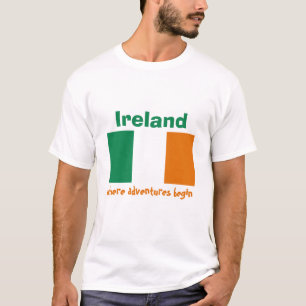 Camiseta Irlanda Bandeira + Mapa + Texto