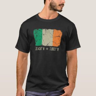 Camiseta Irlanda: Coordenadas de bandeira Homens Mulheres P