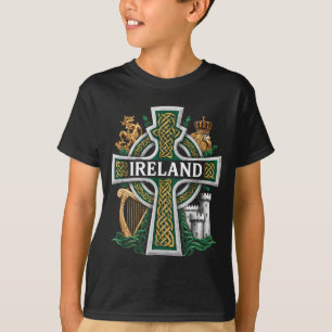 Camiseta Irlanda Dia de São Patrício Cruz Céltica Verde Cel