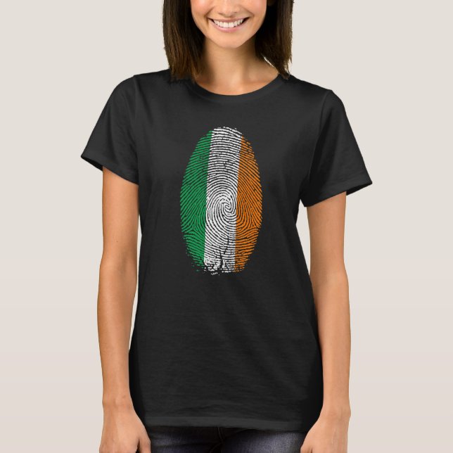 Camiseta Irlanda Flag Fingerprint Está no meu DNA Gift para (Frente)