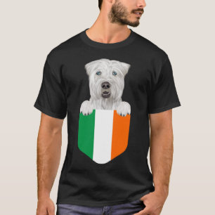 Camiseta Irlanda Flag Soft Coated Wheaten Terrier Dog Em Po