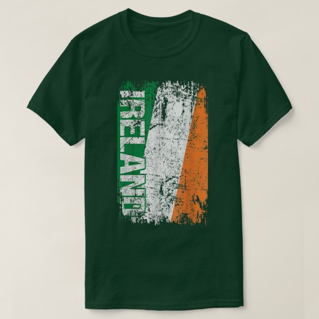 Camiseta IRLANDA Flag Vintage Retro Irlandês (Frente do Design)