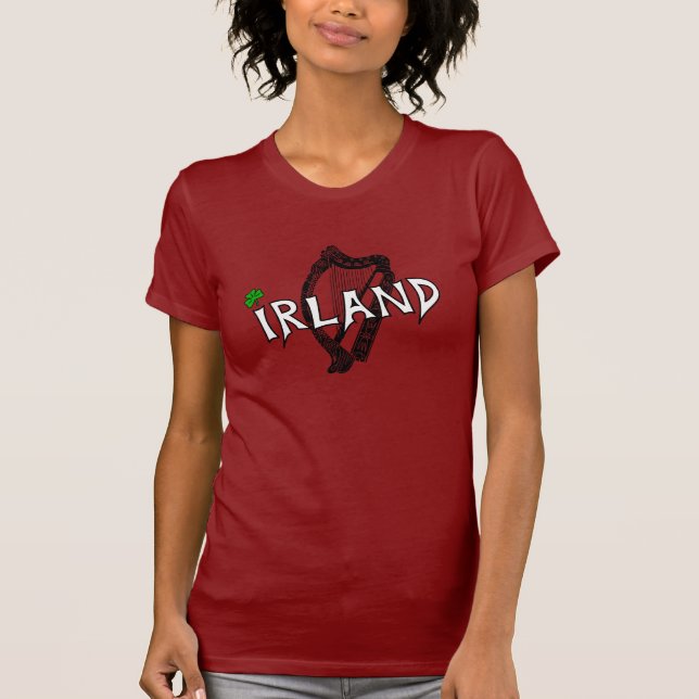 Camiseta Irlanda harpa Girlie (Frente)