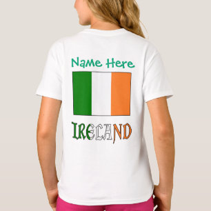 Camiseta Irlanda Irish Flag Green Personalization Girls'