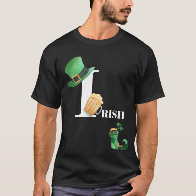 Camiseta *~* IRLANDA IRLANDA Cerveja Leprechaun Hat Calçado (Frente)