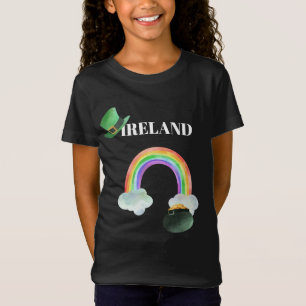 Camiseta *~* IRLANDA IRLANDA Pote Arco-Íris de Dourada Cam
