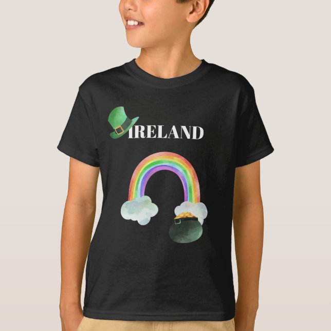 Camiseta *~* IRLANDA IRLANDA Pote Arco-Íris de T-Shirt Dour (Frente)