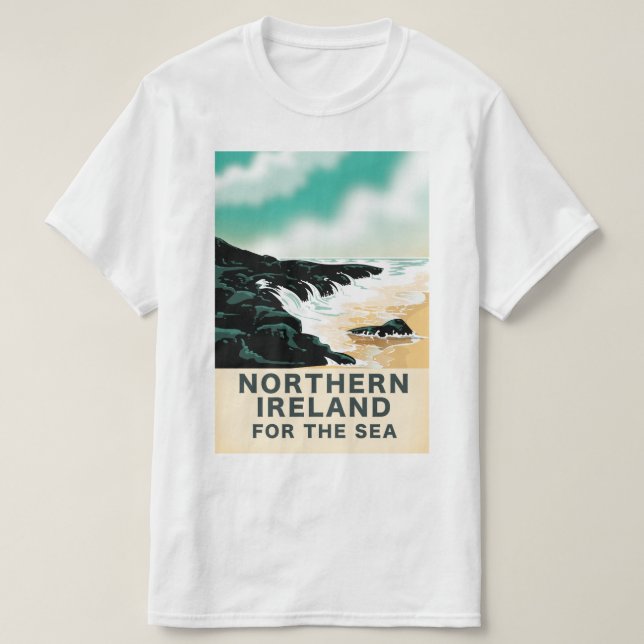 Camiseta Irlanda norte para o mar (Frente do Design)