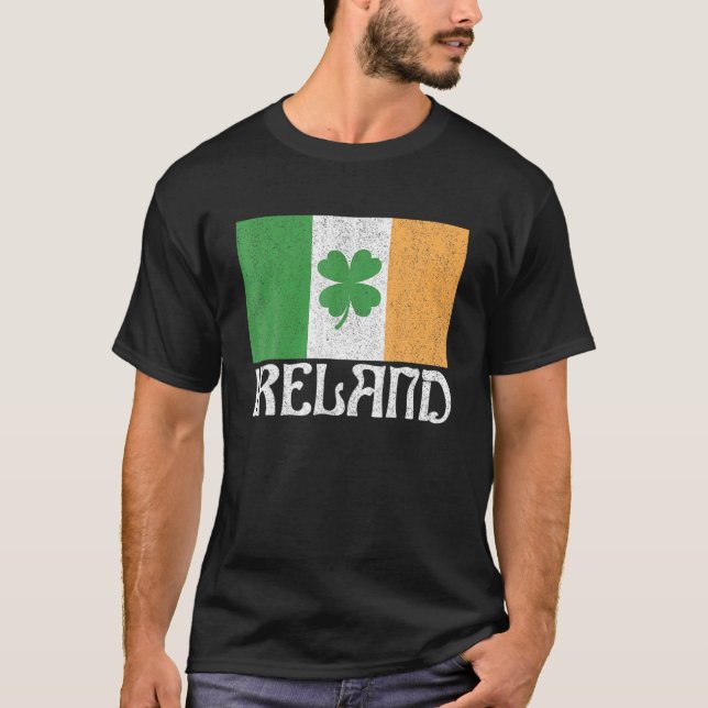 Camiseta Irlanda Retro Irish Flag Irish Dia de São Patrício (Frente)