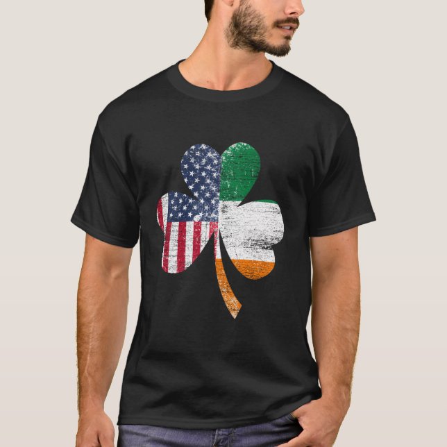Camiseta Irlanda Shamrock Dia de São Patrício Irish U Flag (Frente)