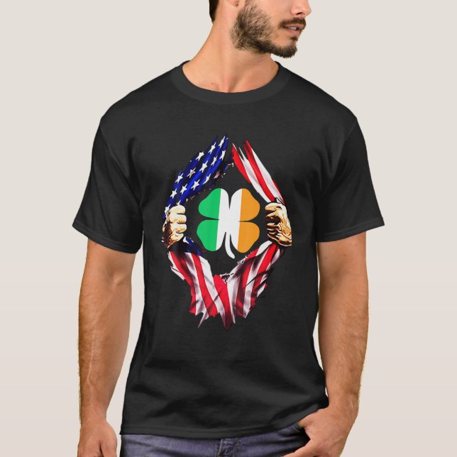 Camiseta Irlanda Shamrock Irish Shamrock Flag Com Bandeira  (Frente)