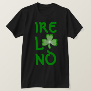Camiseta "Irlanda" Shamrock preto vertical