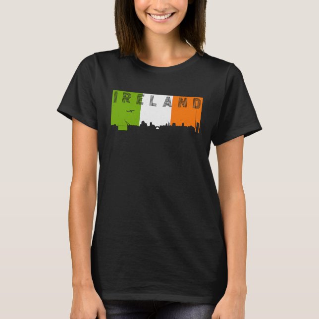 Camiseta Irlanda Skyline Irish Flag Vacation Viagem (Frente)