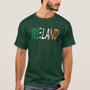 Camiseta Irlanda sobre a bandeira irlandesa Mens Basic T cn