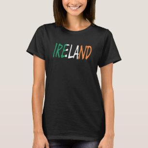 Camiseta Irlanda sobreposta à Irish Flag Womens Basic T cn