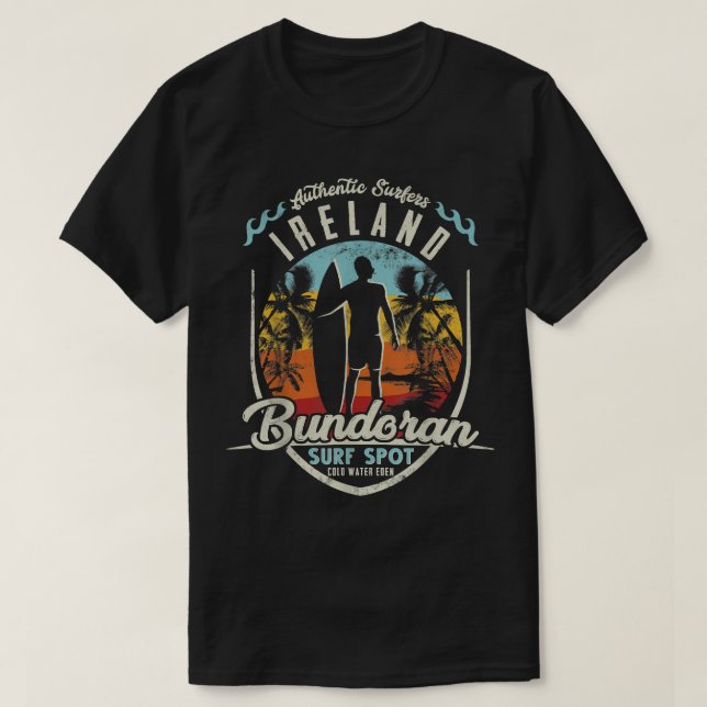 Camiseta Irlanda Surf de surfe - Bundoran retrorreflector S (Frente do Design)