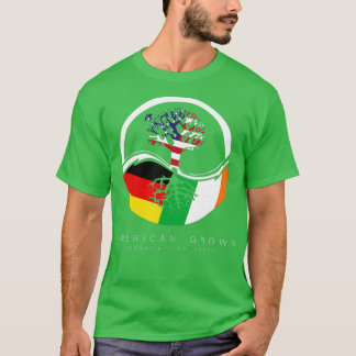 Camiseta Irlandês Alemão Raízes Americanas Cresce com Bande