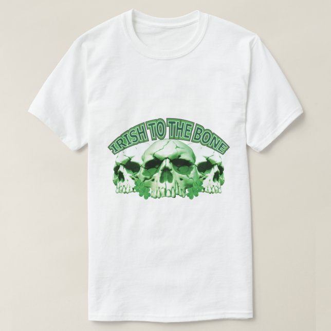 Camiseta Irlandês ao crânio ósseo (Frente do Design)