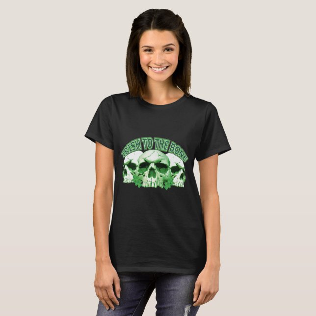 Camiseta Irlandês ao crânio ósseo (Frente Completa)