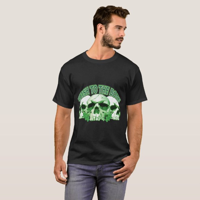 Camiseta Irlandês ao crânio ósseo (Frente Completa)