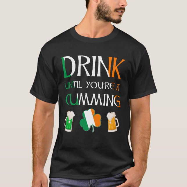Camiseta Irlandês - Beba Até Que Você Esqueça O Nome (Frente)