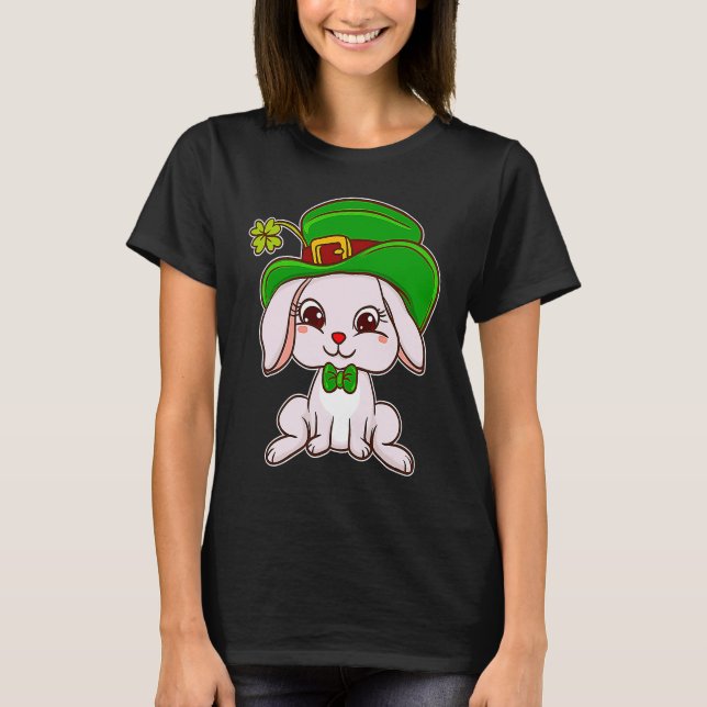 Camiseta Irlandês Bunny Vestido para a Rua no Dia da Irland (Frente)