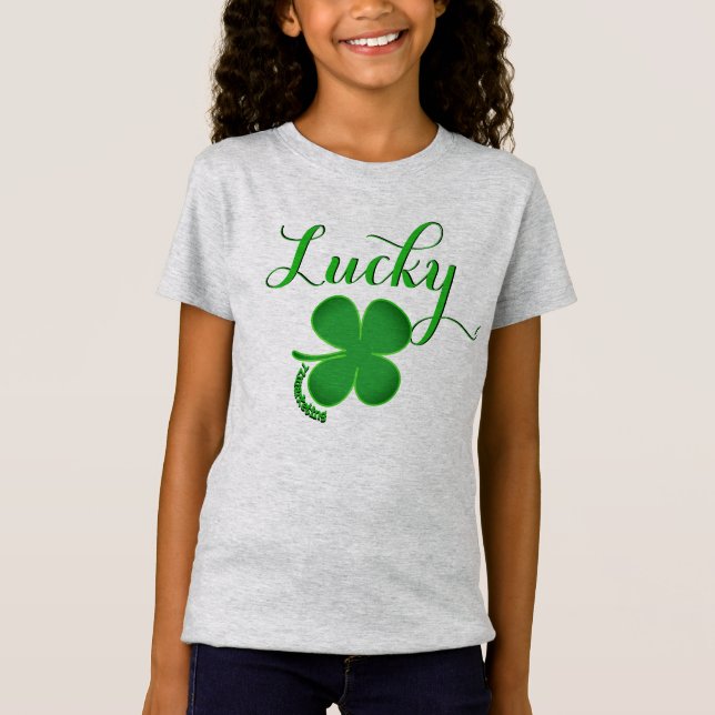 Camiseta Irlandês da parte superior da menina do TSHIRT do (Frente)
