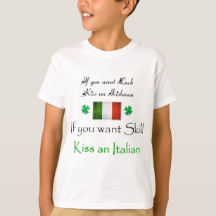 Camiseta IRLANDÊS do beijo - contra o ITALIANO