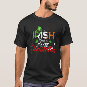 Camiseta Irlandês é Feliz Natal Engraçado Irlanda Bandeira