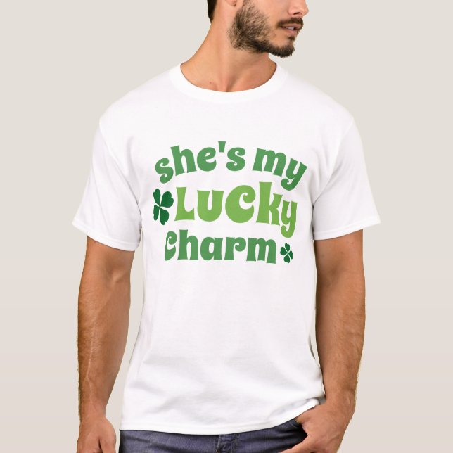 Camiseta Irlandês é meu Tshirt afortunado dos casais do (Frente)