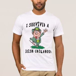 Camiseta Irlandês engraçado - eu sobrevivi a uma infância