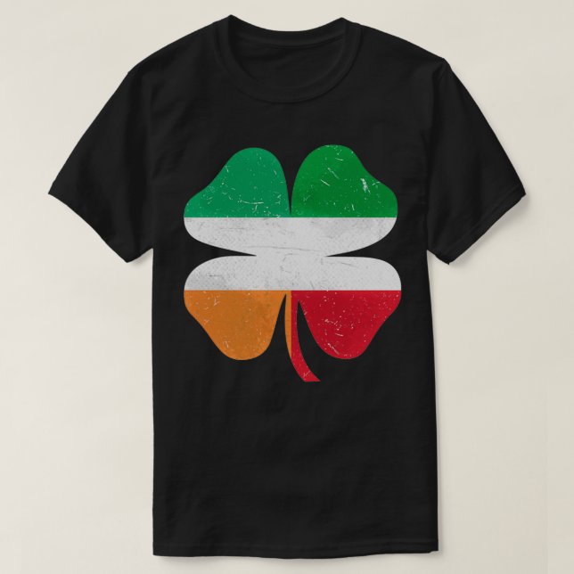 Camiseta Irlandês italiano Shamrock Itália Rua Irlanda (Frente do Design)