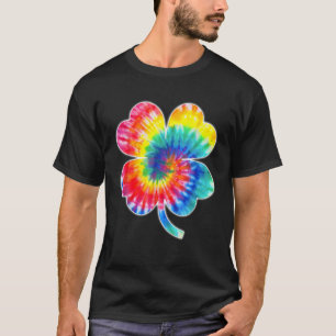 Camiseta Irlandês Lucky Shamrock Tie Dye Clover Rua D de P